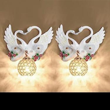 Imagem de Luminária de parede Cisne de Arte Contemporânea Personalizada e Criativa para Sala de Estar, Quarto, Escritório, Casa de Campo, Quarto Infantil, Corredor de Hotel, Luz LED (Estilo 27 - Conju