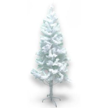 Imagem de Árvore De Natal Branca OU Verde 180cm 400 Galhos Pé de Ferro Cheia Grandes Pinheiro Premium (Branca 1,80m,C/PISCA 110v)