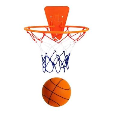 Imagem de Conjunto de cesta de basquete Silent Indoor para crianças com bola de 