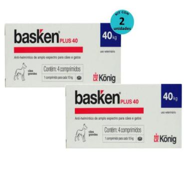 Imagem de Basken Plus 40 para Cães e Gatos 1 comp para cada 10Kg cx com 4 comp K