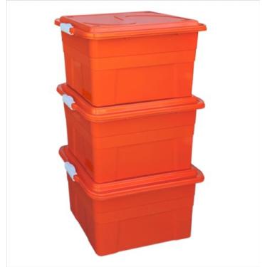 Imagem de Kit 3 Caixas Organizadora 70 Litros Agraplast Cod 904 70l