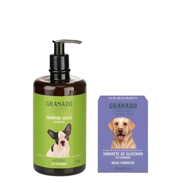 Imagem de Kit Pet Shampoo 500ml + Sabonete Glicerina 90g Higiene Completa Pelos Macios Cães Gatos (Shampoo Suave (Filhotes) + Sabonete Glicerina)