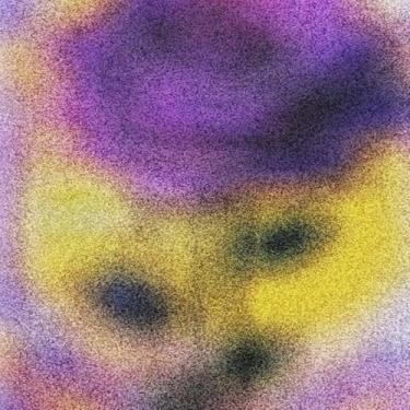 Imagem de Quadro Decorativo Floral Colorido com Estampa Purple e Yellow Flowers para Sala e Quarto 40x40cm