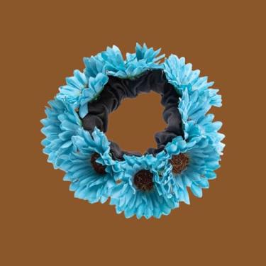 Imagem de Laço de cabelo de girassol para mulheres, corda de cabelo doce, acessórios elásticos para coque de rabo de cavalo