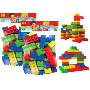 Imagem de Kit 96 Peças Blocos Monta Monta Infantil Tamanho Grande - GGB Brinqued