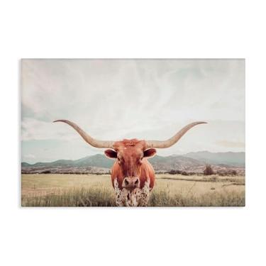 Imagem de Stupell Industries Longhorn Portrait Open Meadow Canvas Wall Art, design por Sisi e Seb, 20 x 30