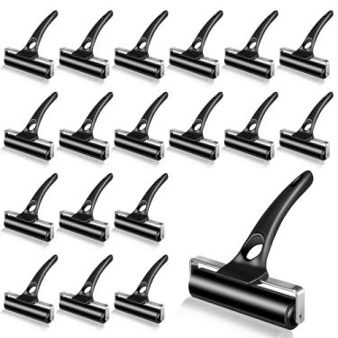 Imagem de Frienda 18 peças de rolo de borracha de 4,7 polegadas preto rolo de tinta Brayer para colagem bloco de tinta de impressão papel de artesanato imprensa impressão papel de parede carimbar álbuns de