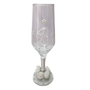 Imagem de Taça Vidro Casamento Noivos Presente Amor