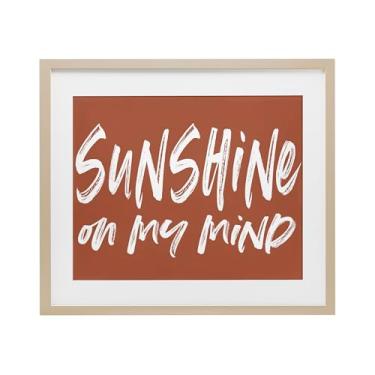 Imagem de Stupell Industries Impressão emoldurada Sunshine State Of Mind marrom preto sob vidro, design por Lettered and Lined, 13 x 16