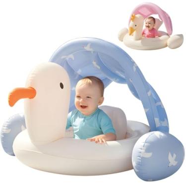 Imagem de Boia Inflável Com Toldo Infantil Segura E Confortável Bebê (Gaivota)
