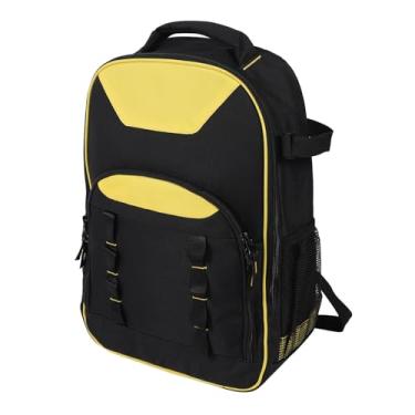 Imagem de Garosa Mochila para Ferramentas Multicamadas Resistente a Rasgos, Mochila para Eletricista Em Tecido Oxford Com Base Moldada para Impermeabilização e Estabilidade, Armazenamento Espaçoso e