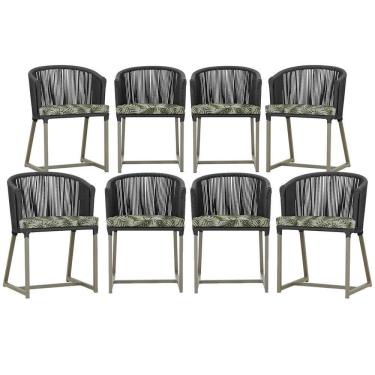 Imagem de 8 Cadeiras De Jantar área Noronha Fendi E5 Trama Original Preto