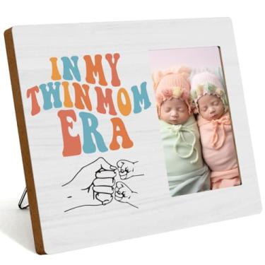 Imagem de Porta-retratos para gêmeos, itens de bebê, presentes para mamãe, duas vezes na era da minha mãe gêmea, moldura de mesa, decoração de mesa para casa, sala de estar, quarto, mesa