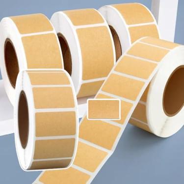 Imagem de 800 peças/rolo de etiquetas de papel kraft em branco etiquetas de arquivos de papelaria feitas à mão, papel faça você mesmo, adesivo de vedação de envelope para código de barras, nome, endereço