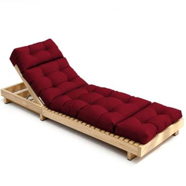 Imagem de STAYDEN Almofadas de espreguiçadeira para área externa, substituição de almofadas de espreguiçadeira para móveis de pátio com laços à prova d'água almofada de chasie de piscina 74,4 x 22 x 4,7