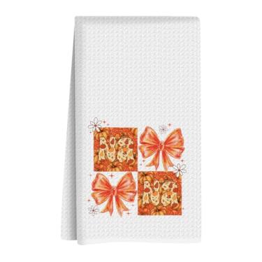 Imagem de XLRSDF Toalha de cozinha para decoração de arco de nana de abóbora de outono, toalha de chá reutilizável, panos de prato, adequado para banheiro, casa, cozinha, pia, decoração de atmosfera de outono