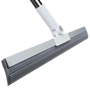 Imagem de Purexa Rodo de piso grande de 40 cm com alça telescópica de aço inoxidável de 127 a 137 cm, vassoura de silicone profissional para remover água em piso de concreto, piso de azulejo, epóxi, garagem