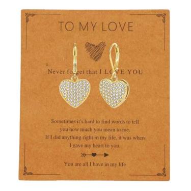 Imagem de Brincos pendentes de prata 925 banhado a ouro 14 K, brincos de gota d'água para mulheres, brincos com fecho de alavanca, brincos de zircônia cúbica para mulheres, presentes para festa festiva de