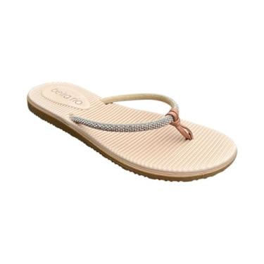 Imagem de Sandália Rasteira Beira Rio com Glitter (Ouro Rosado, BR, Adulto, Numérico, M, 38)