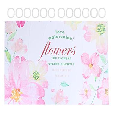 Imagem de Cortina de chuveiro com padrão floral de verão com gancho Cortina de banheiro para banheiras domésticas (180 * 180cm)