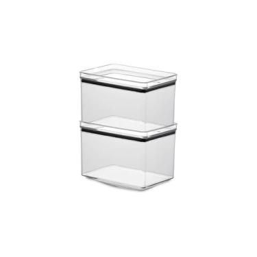 Imagem de Pote Hermético em Acrílico, Transparente, Capacidade 1800ml, Multiuso, Dimensões 22x9x15cm, para Armazenamento de Alimentos