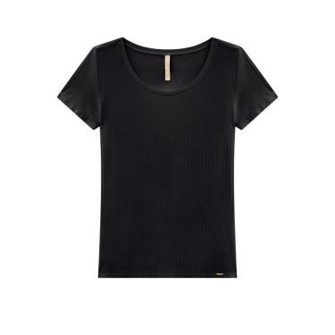 Imagem de Blusa Feminina Manga Curta Básica Canelada  - Lunender-Feminino