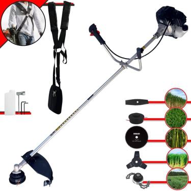 Imagem de Roçadeira Com Sistema Antivibração Toyama RT43LB25A À Gasolina 43cc 10000rpm 1,7HP de Potência Com Kit 3 Lâminas de Corte, Trimmer e Carretel de Nylon