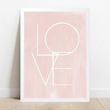 Imagem de Quadro Decorativo Love - Moldura Branca E Vidro (A4) - Wg Moldura