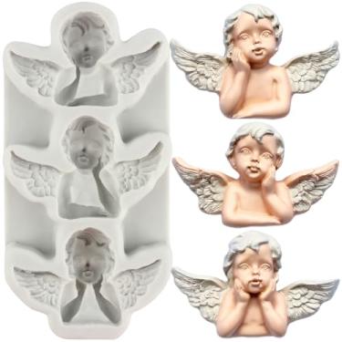 Imagem de MYPRACS Angel Fondant Moldes de silicone para decoração de bolos de açúcar, topo de cupcake, pasta de goma, argila de polímero