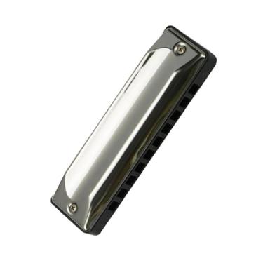 Imagem de Gaita profissional Play Harmonica 10 furos blues diatônica harpa de aço inoxidável fácil de tocar para iniciantes (cor: B)