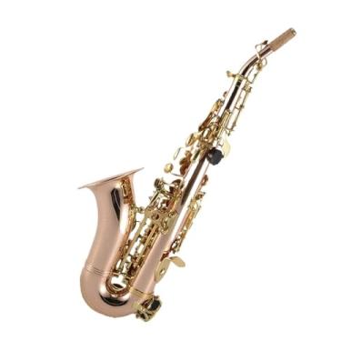 Imagem de Instrumento de saxofone Saxofone B-Flat Pequeno Curvo Saxofone Bronze Fosforoso Adequado para iniciantes e profissionais tocarem