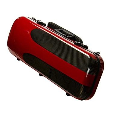 Imagem de Estojo Rígido De Violino Tamanho 4/4 De Fibra De Carbono Vermelho Leve E Resistente Ao Desgaste Com Trava De Combinação Dupla Tamanho Completo Estojo de Violino