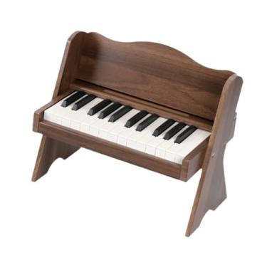 Imagem de Luwecf Teclado Eletrônico Infantil Portátil de Madeira para Piano, Instrumento Musical, Teclado Musical Eletrônico, Cor de Madeira Profunda
