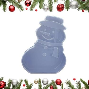 Imagem de Bandeja de Natal, de neve, homem de gengibre, árvore | Travessas de Natal, bandeja para servir lanches | para comida, biscoitos, doces, sobremesa, queijo, frutas, chocolate, festa, decoração de