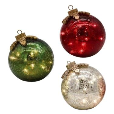 Imagem de IEUDNS Bola de Natal, Enfeite de Árvore de Natal, Centro de Mesa Iluminado, Pingente Decorativo para Festa, Ano, Guirlanda e Festivais