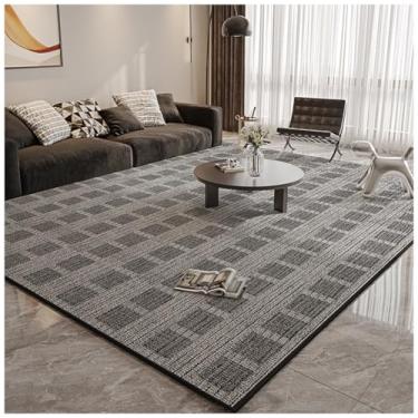 Imagem de SPXMQSS Tapete para quarto, sala de estar com suporte antiderrapante, lavável e resistente à sujeira para quarto, quarto, cozinha, escritório, escritório - preto cinza A 200 x 300 cm
