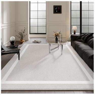 Imagem de SPXMQSS Tapetes grandes para sala de estar, resistente à sujeira e fácil de cuidar, tapete antiderrapante para sofá, mesa de café, para sala de estar, quarto, sala de jantar, escritório, cinza C 240 x