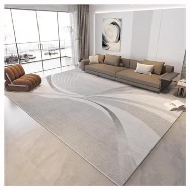 Imagem de SPXMQSS Tapetes de sala de estar, tapetes para quarto, antiderrapante, lavável, tapete que não cai, tapete interno de pelo baixo para quarto, sala de estar, cinza claro
