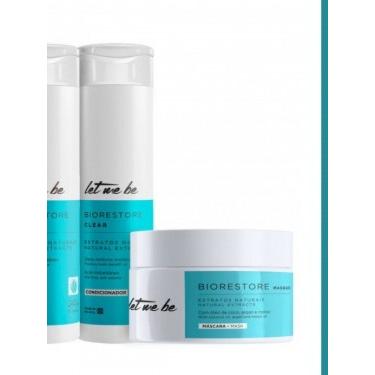Imagem de Kit Let Me Be Biorestore Clear Shampoo e Mascara 2X240ml