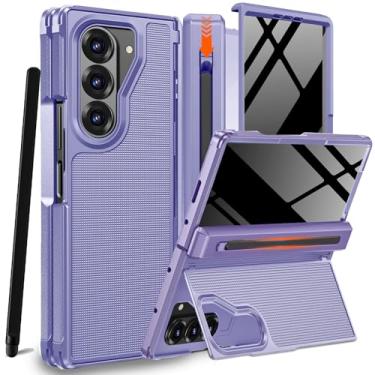 Imagem de NINKI Capa para Samsung Z Fold 5 com suporte para caneta S e Stylus e suporte oculto, protetor de tela de privacidade embutido dobradiça capa de celular de corpo inteiro para Samsung Galaxy Z Fold 5