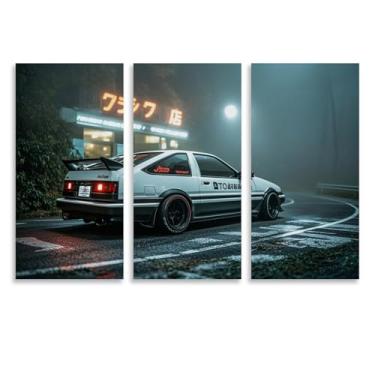 Imagem de HUIROBO Jdm Sports Car Ae86 Poster Arte de parede em tela para sala de estar quarto decoração de casa escritório pintura pôsteres (40 x 80 cm) × 3)