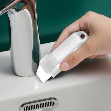 Imagem de Escova de limpeza de cozinha para espaços de fogão e áreas de canto, escova raspadora portátil para fogão, ferramenta de limpeza para uso doméstico, branca