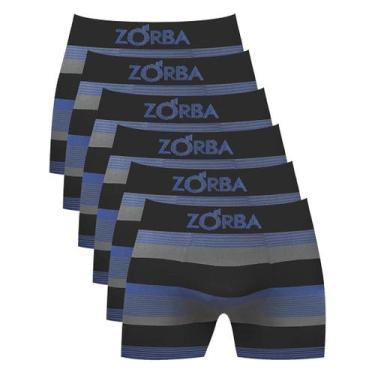 Imagem de Kit 6 Cuecas Zorba Boxer Listrada 847 Preto  GG, GG, Preto
