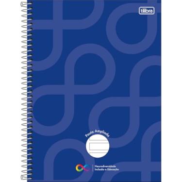 Imagem de Tilibra - Caderno Pauta Ampliada Universitário Capa Dura Tilibra Neuro 80 Folhas - Capa Azul