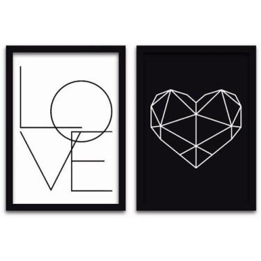 Imagem de Conjunto Quadros Decorativos 2 peças 40x60 Love 2 - SHD  Soleil Home D