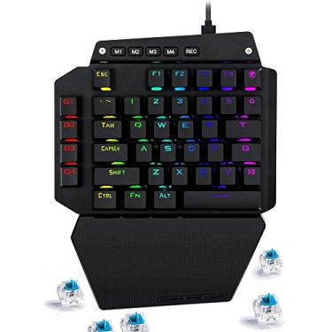 Imagem de Teclado mecânico avançado K-700 para jogos com 44 teclas Blue Switches RGB Backlit, teclas Macro Onboard | Teclado com uma mão | Teclado para jogos | Teclado para jogos com uma mão | Teclado para jogos pequeno