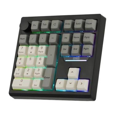 Imagem de EPOMAKER TH33 Teclado mecânico sem fio, VIA, BT/2.4G/USB, hot-swap, retroiluminação RGB, junta, tecla PBT, interruptor cremoso, teclado numérico com teclas de seta e botão para PC/Mac
