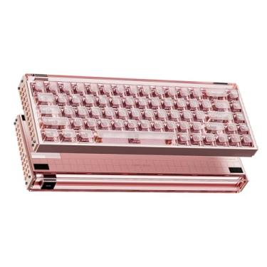 Imagem de MelGeek Teclado magnético para jogos 68 Ultra Hall, interruptores magnéticos de troca a quente, teclado para jogos com gatilho rápido, toque de pressão (rosa transparente)