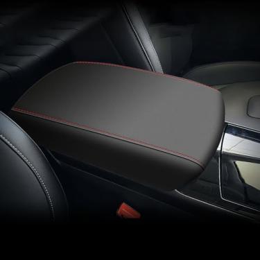 Imagem de IKABEVEM Capa de apoio de braço para Ford Edge 2015-2022 capas de almofada de console central capa protetora de resistência a arranhões acessórios de decoração de apoio de braço (linha vermelha)