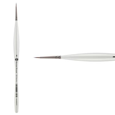 Imagem de Borciani e Bonazzi Pincel de pintura sintético Unico Fiamatto Série 820, redondo tamanho 1 - para pintura acrílica e aquarela - Cabo ergonômico, amigo dos animais, virola de latão, feito à mão na